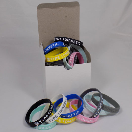 Enhance Patient Safety and Visibility: Type 1 Diabetic Medical Alert Bracelets (25-Pack)