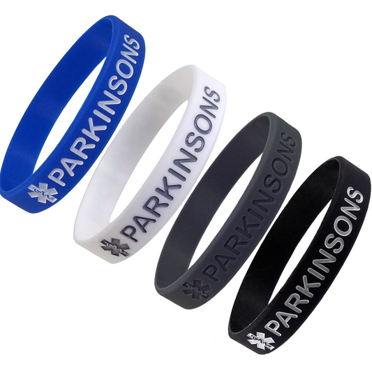 Parkinsons Medical Alert ID Silicone Bracelets Wristbands for Parkinson's Disease