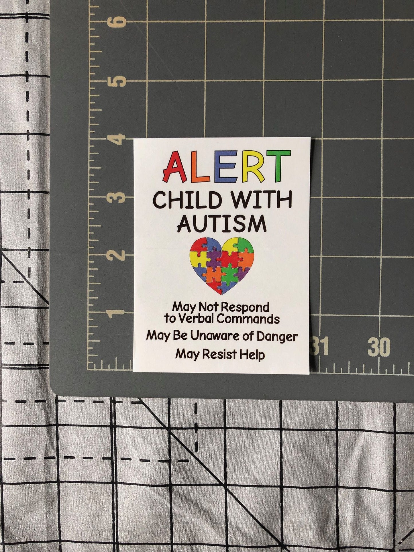 Autism Alert Decals (2-Pack) - 3x4" Emergency Safety Stickers for Children with Autism - Car, Window, Door Signs