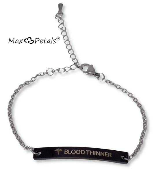 ⚕️BLOOD THINNER Elegant Medical Alert Bar Bracelet Adjustable Chain
