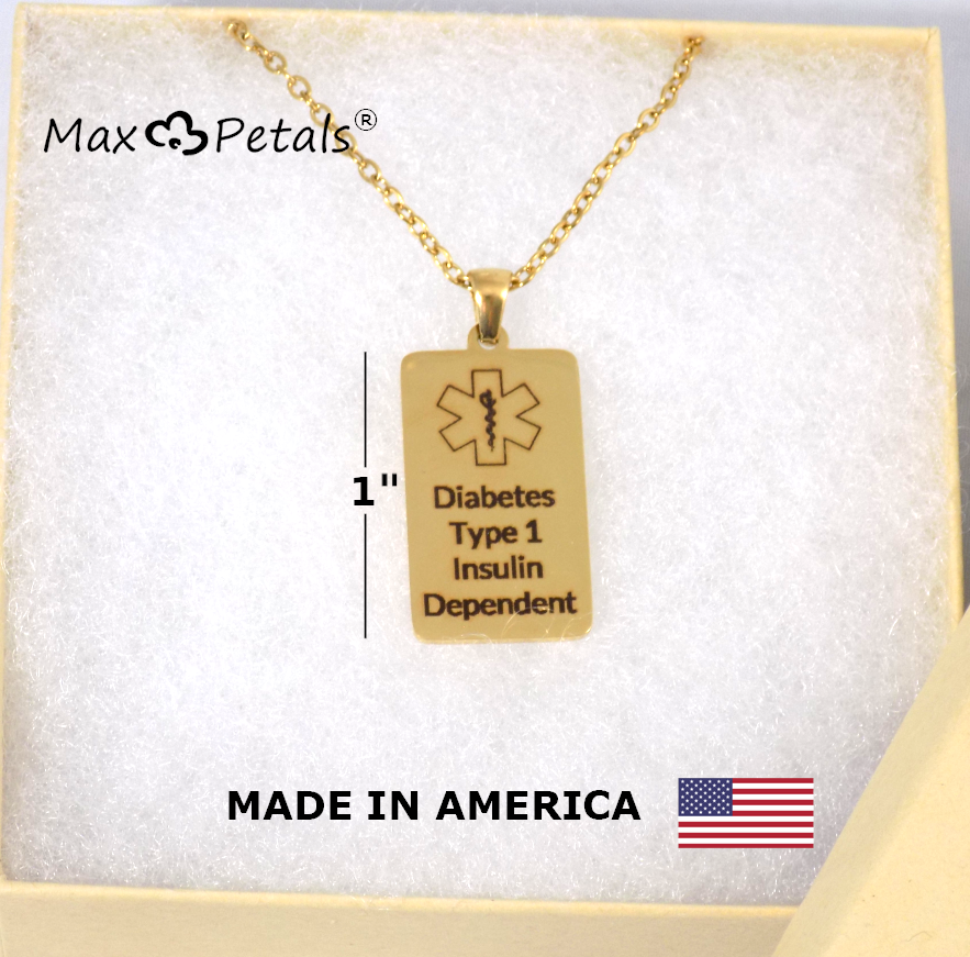 DIABETES TYPE 1 INSULIN DEPENDENT Medical Alert ID Pendant Necklace