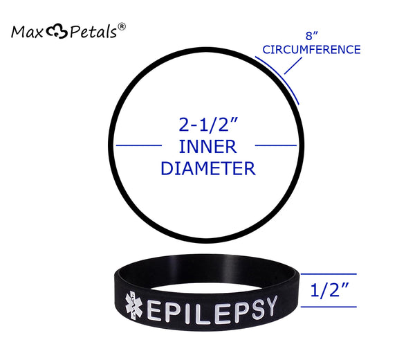 "EPILEPSY" Medical Alert ID Silicone Bracelet Wristbands 4 Pack