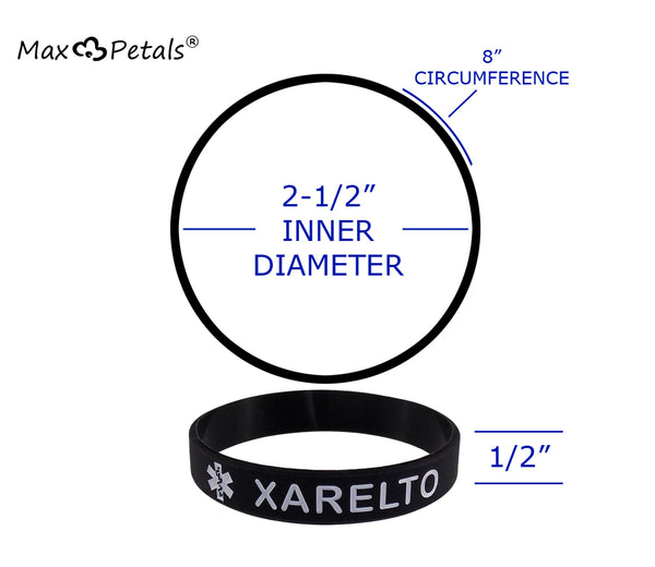 "XARELTO" Medical Alert ID Silicone Bracelet Wristbands 4 Pack