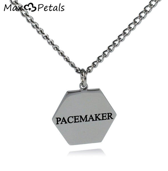Pacemaker Medical Alert ID Stainless Steel Pendant Necklace with 26 Inch Chain
