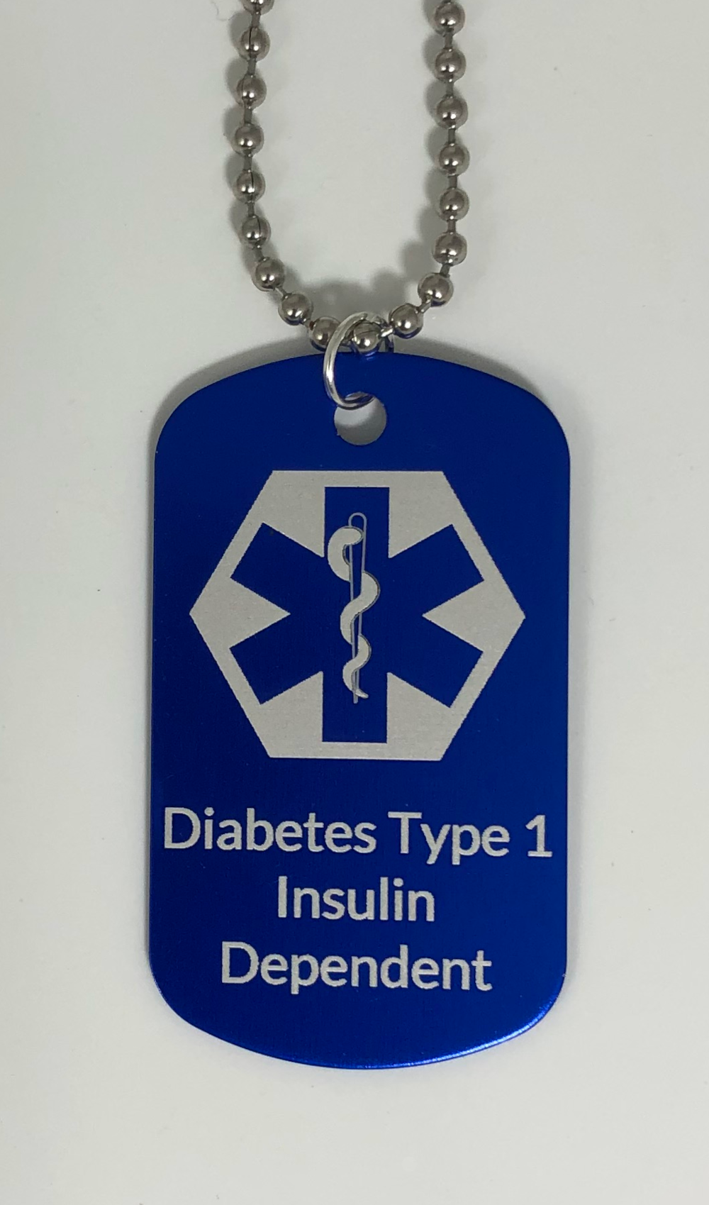 Medical Alert ID Necklaces Diabetes Type 1 Insulin Dependent Weatherproof