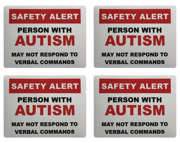 Autism Safety Alert Window Cling and Vinyl Decal (4 Pack)