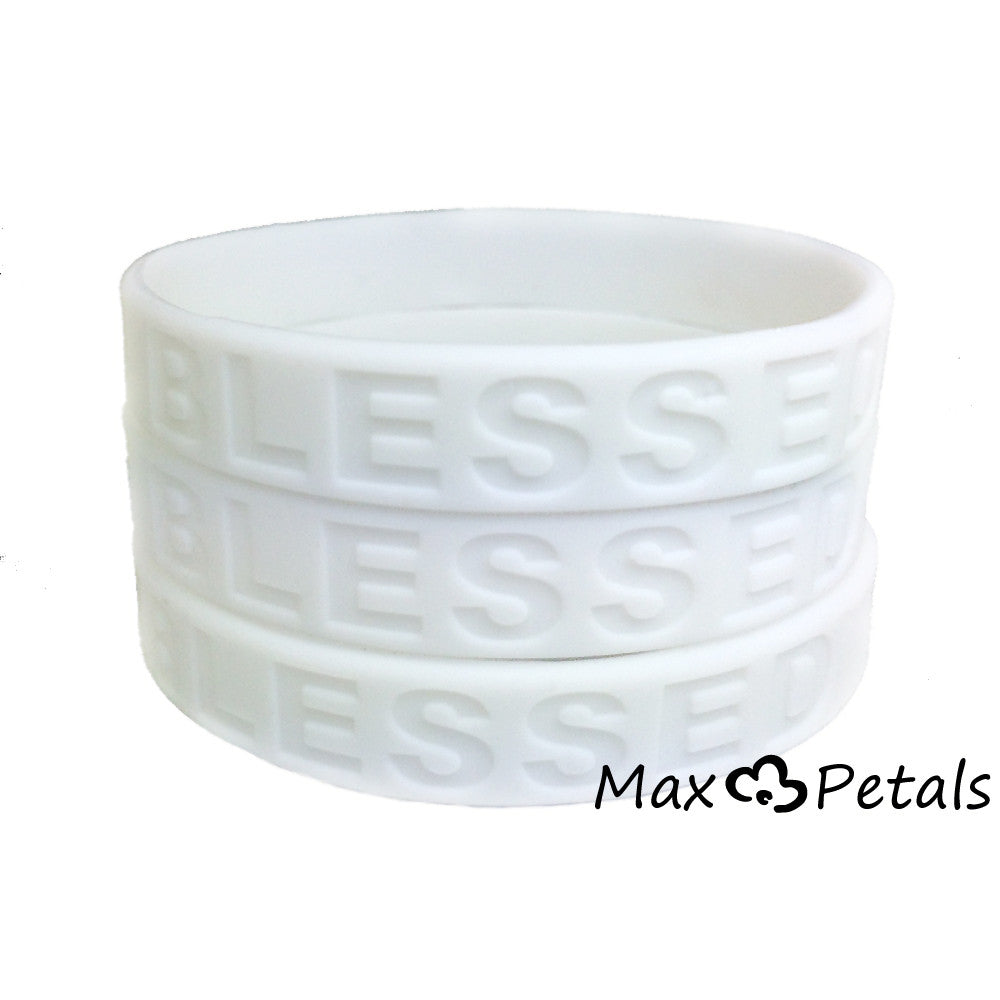 3 Pack - BLESSED Religious Symbol Silicone Bracelet Wristbands
