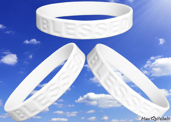 3 Pack - BLESSED Religious Symbol Silicone Bracelet Wristbands