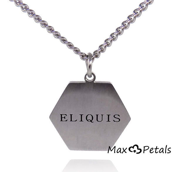 Eliquis Medical Alert ID Stainless Steel Pendant Necklace with 26" Chain