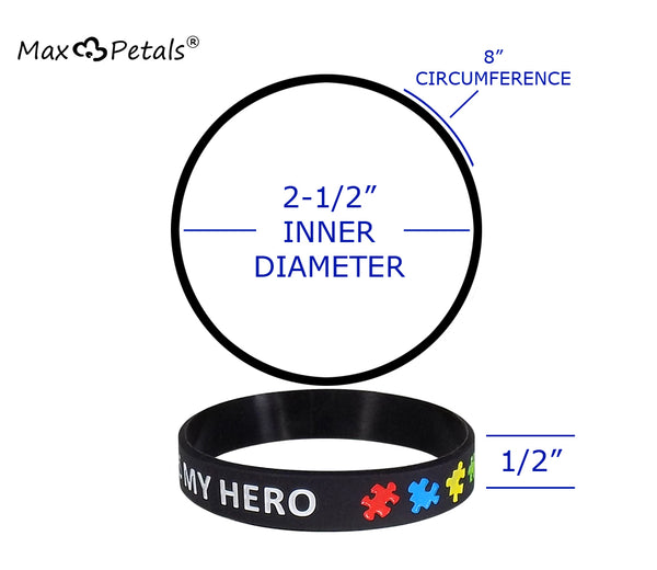 My Daughter is My Hero Autism Support Silicone Bracelet Wristbands (4Pack)