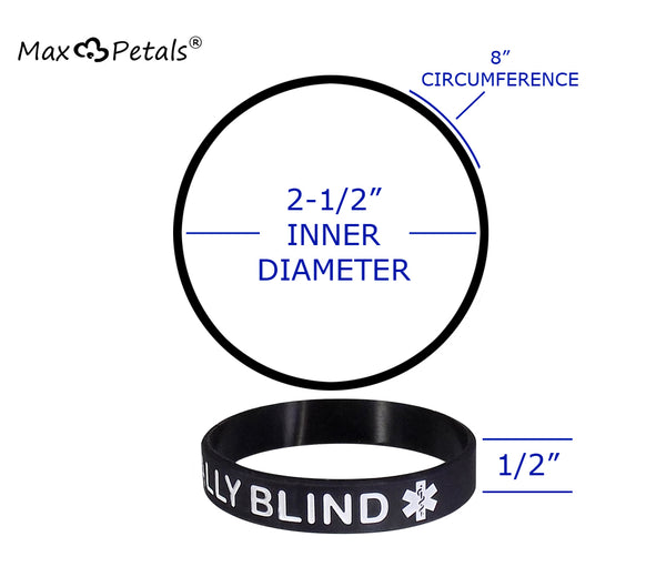 LEGALLY Blind Medical Alert ID Silicone Bracelet Wristbands 4 Pack