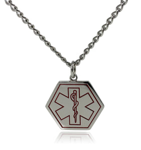 BLOOD THINNER Medical Alert ID Stainless Steel Pendant Necklace with 26" Chain